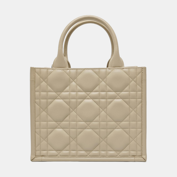 Book Tote Small Quilted Calfskin Beige