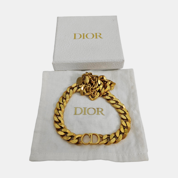 CD Icon Metal Gold Necklace