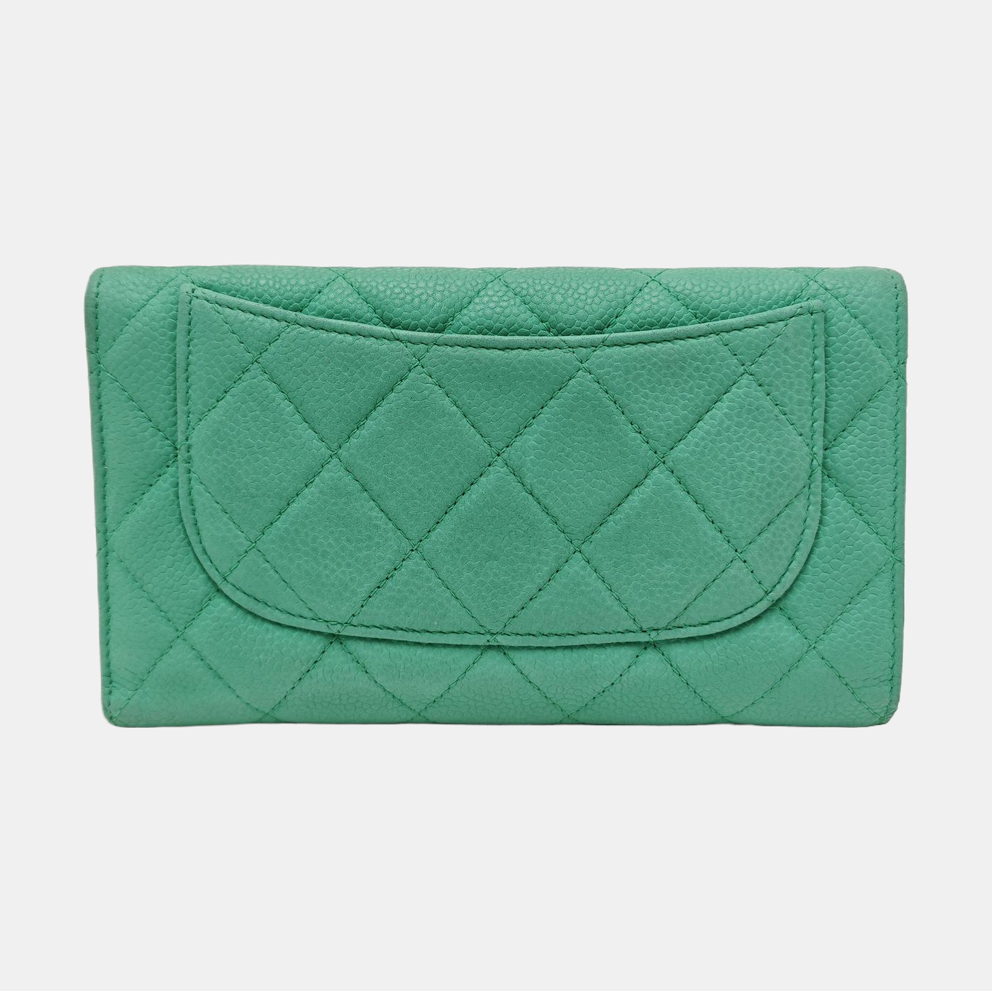 CLASSIC FLAP Mini Quilted Grained Calfskin Green