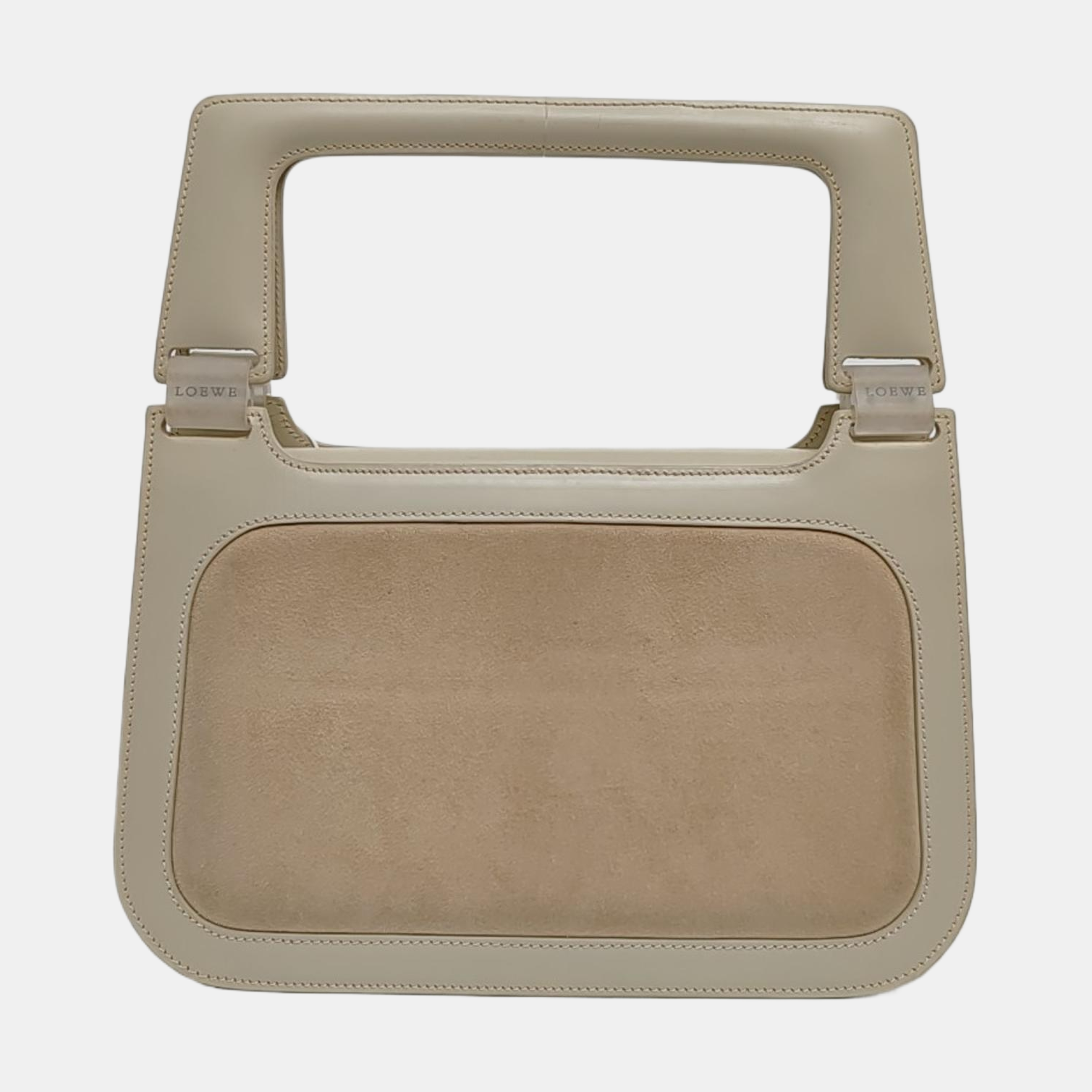 Suede Top Handle Bag Beige