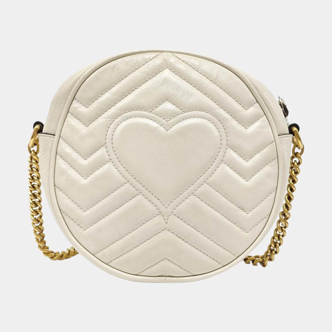 Authenticated pre-owned  GG Marmont Mini Quilted Calfskin White - Shoulder Bag at Looply