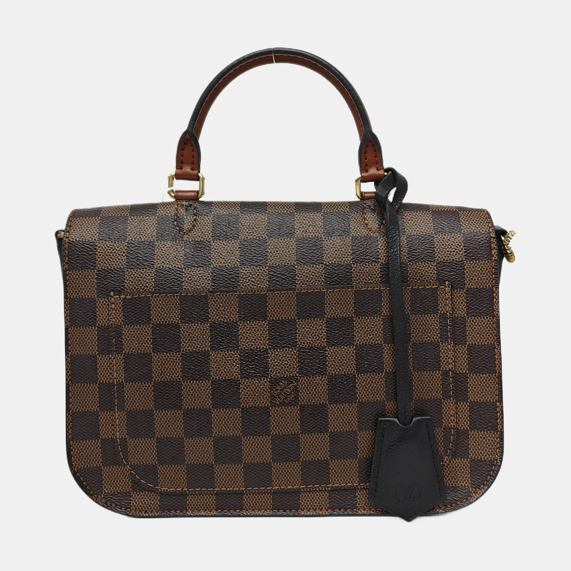 BEAUMARCHAIS Damier Ebene Coated Canvas Brown