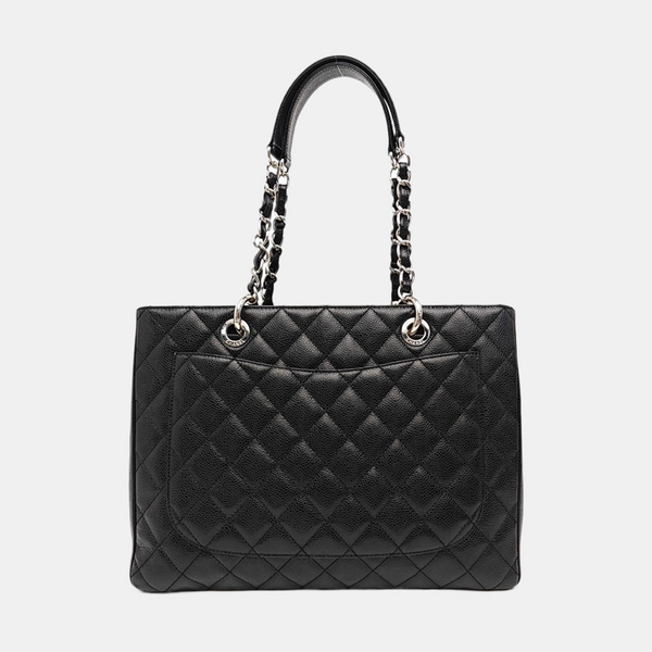 CHANEL GST Large Quilted Grained Calfskin Black