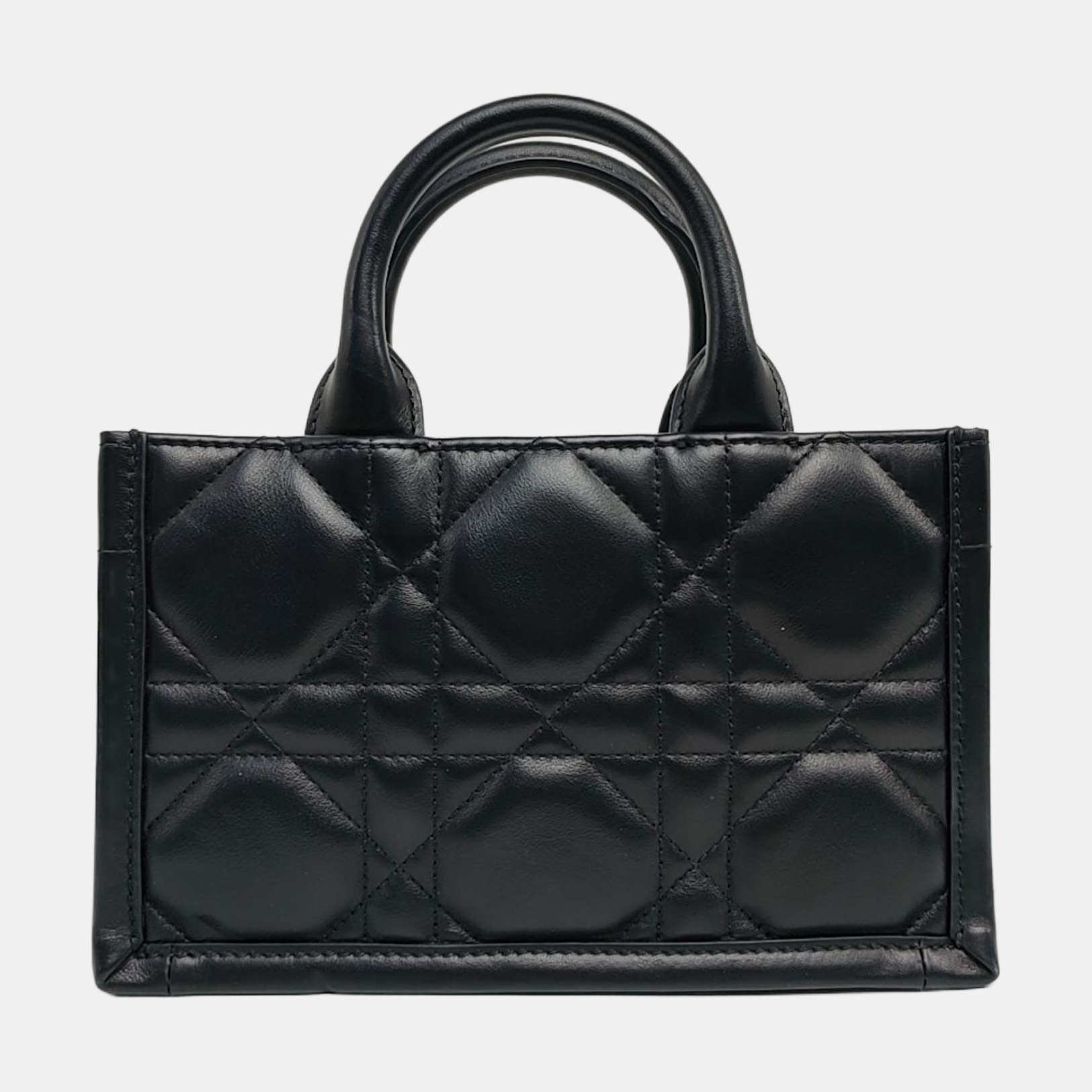Authenticated pre-owned  Lady D-Joy Mini Cannage Calfskin Black - Tote Bag at Looply