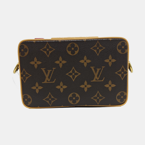 Monogram Coated Canvas Shoulder Bag Brown