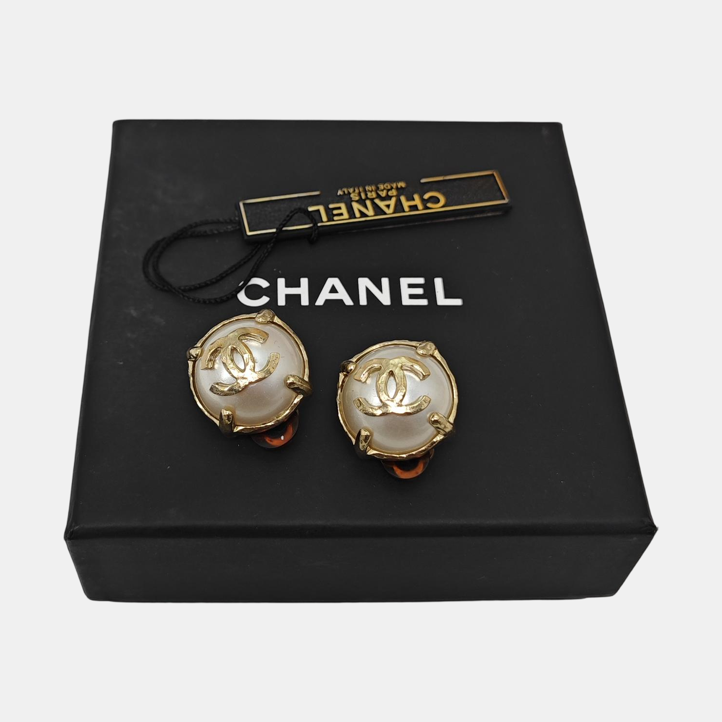 Metal White Clip On Earrings