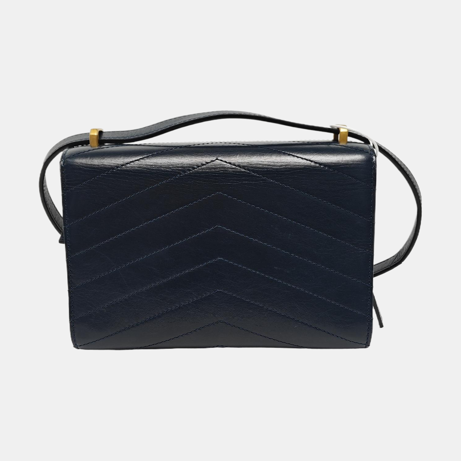 MEDAL ENVELOPE Chevron Calfskin Blue