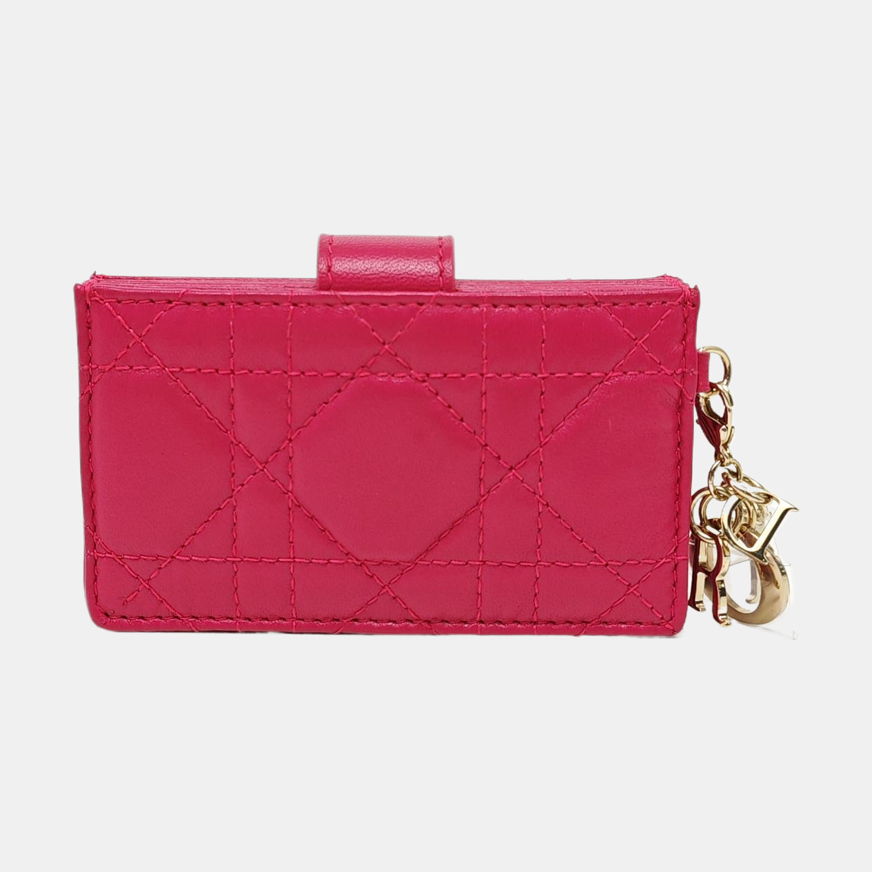 Lady Dior Super Mini Cannage Lambskin Pink Card Holder