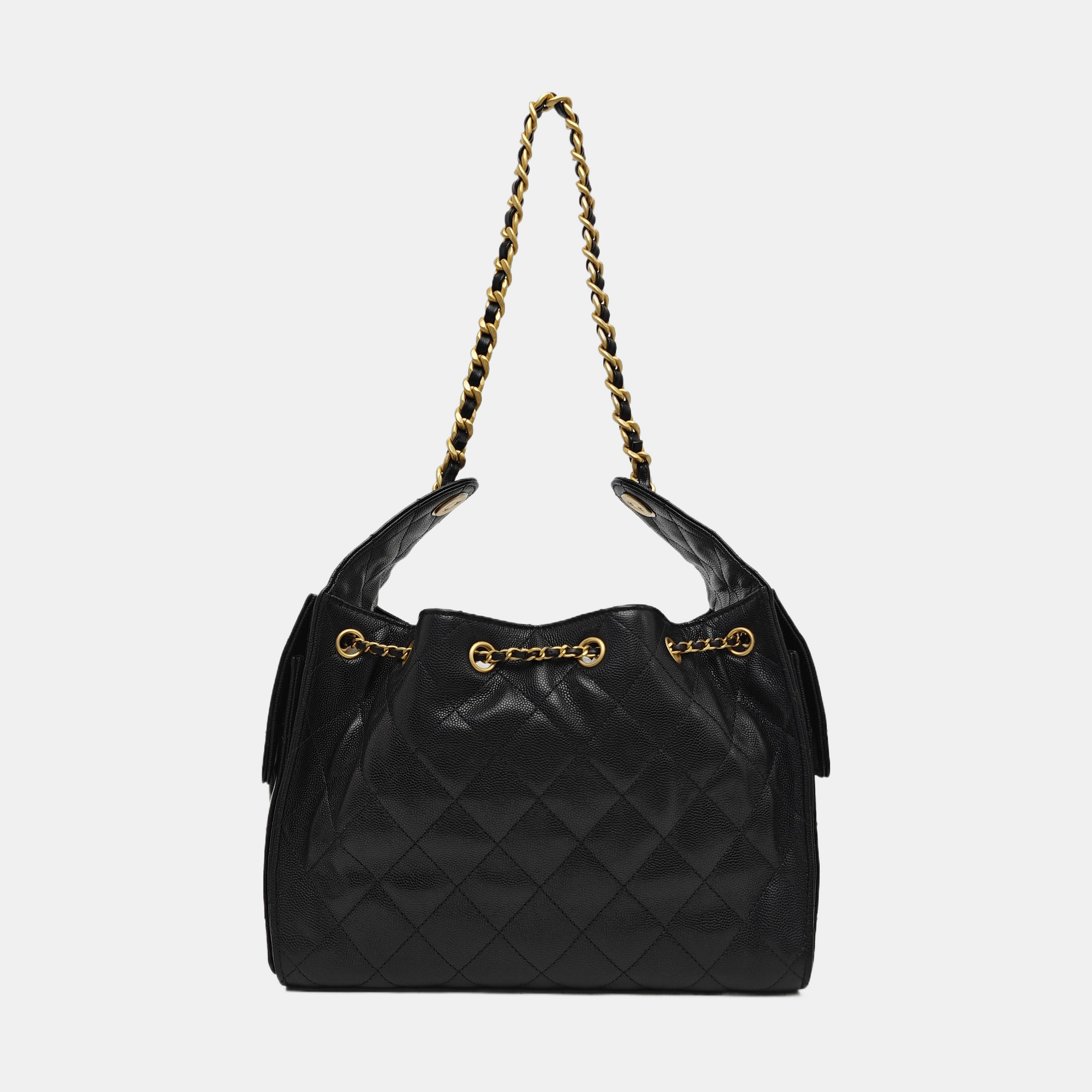 CHANEL 25 Small Quilted Calfskin Black