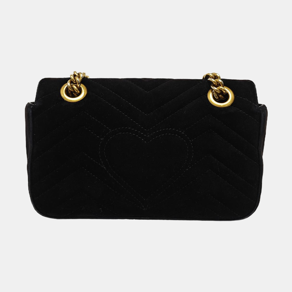 GG Marmont Small Quilted Velvet Black