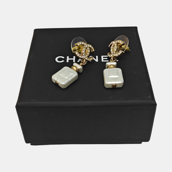 CC Logo Metal Gold Earrings