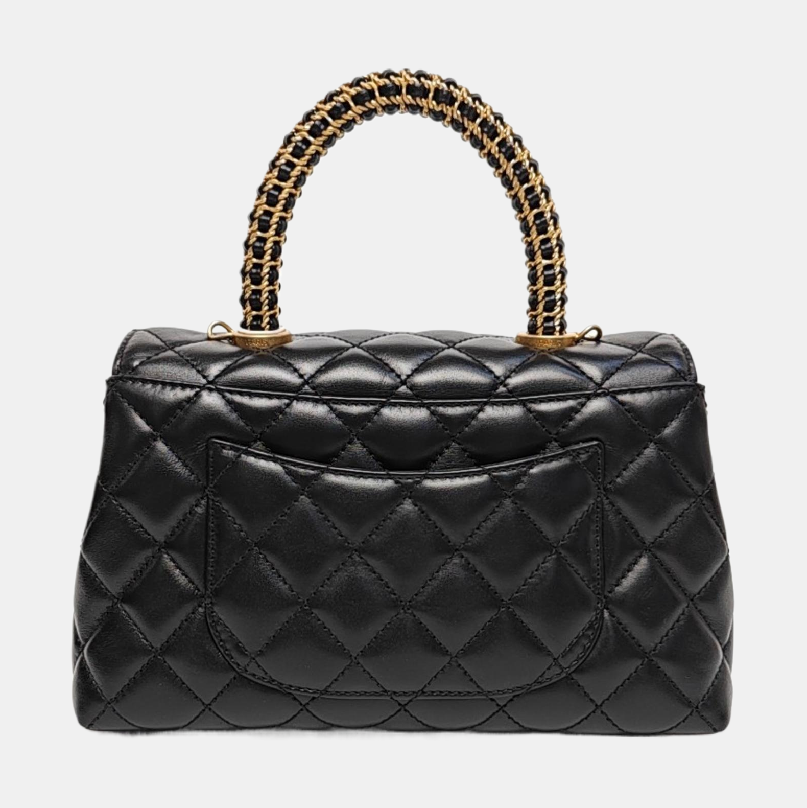 COCO HANDLE Small Quilted Calfskin Black