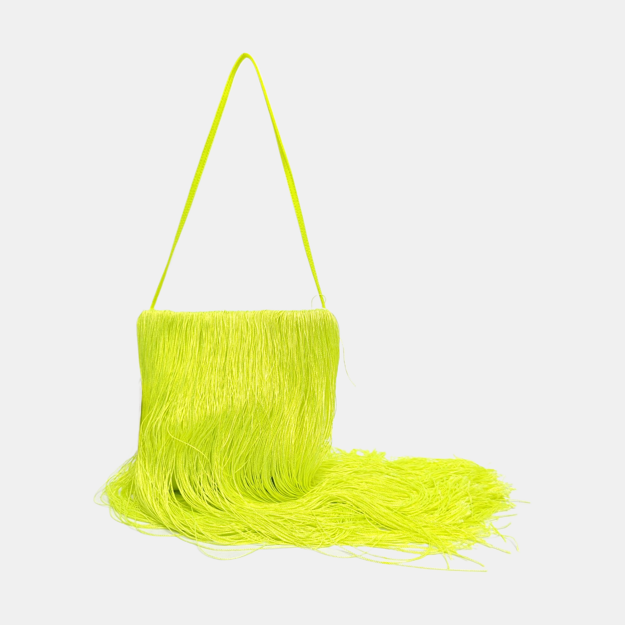Silk Satin Top Handle Bag Yellow