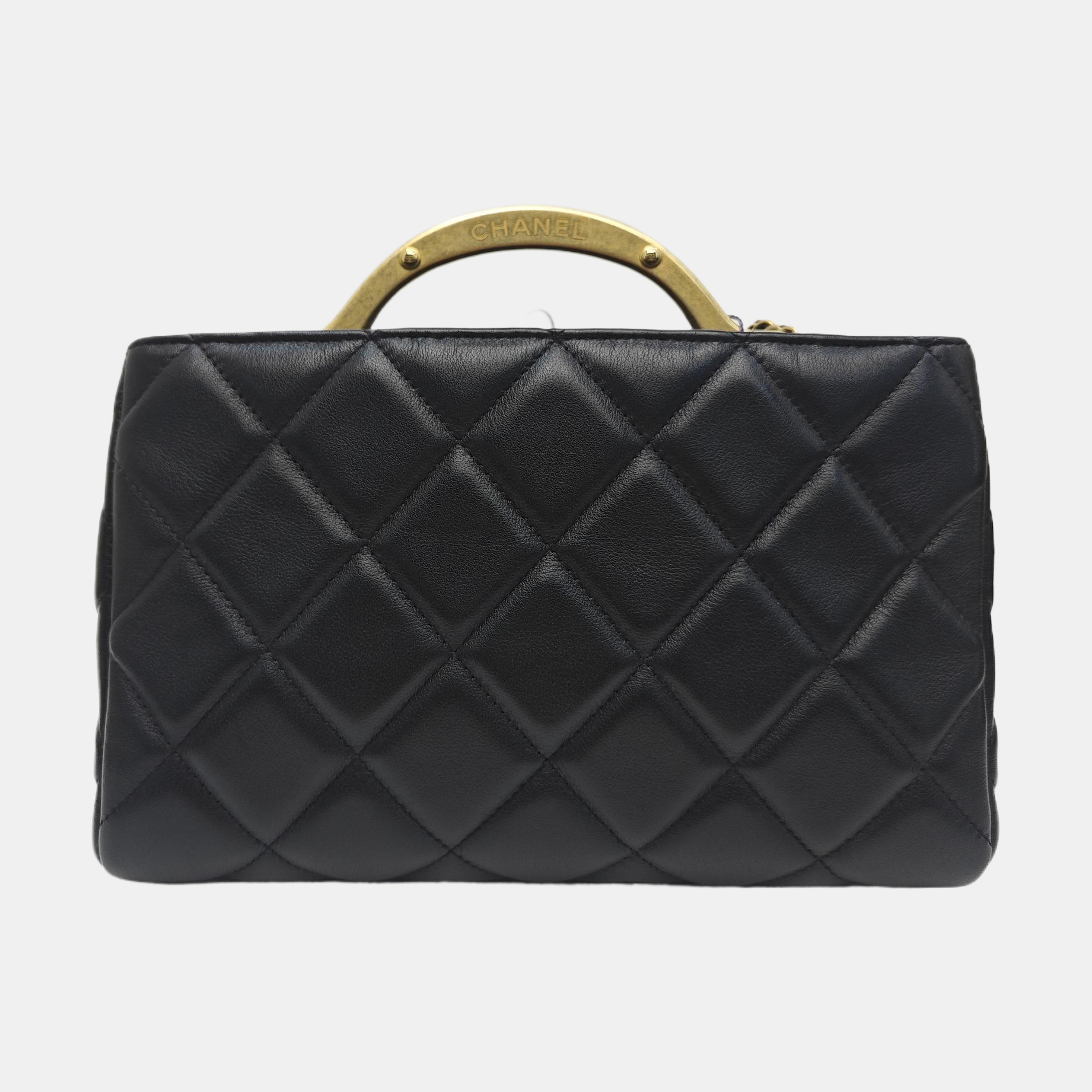 Quilted Lambskin Shoulder Bag Small Black