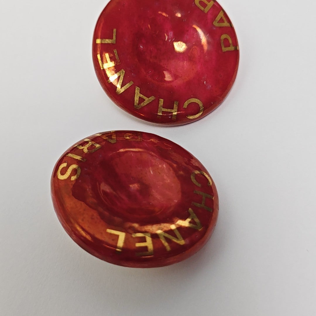 Metal Red Clip On Earrings