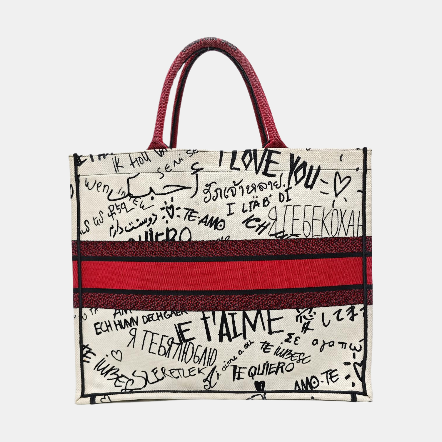 Book Tote Large Canvas White