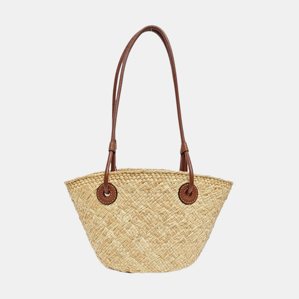 Straw Top Handle Bag Beige