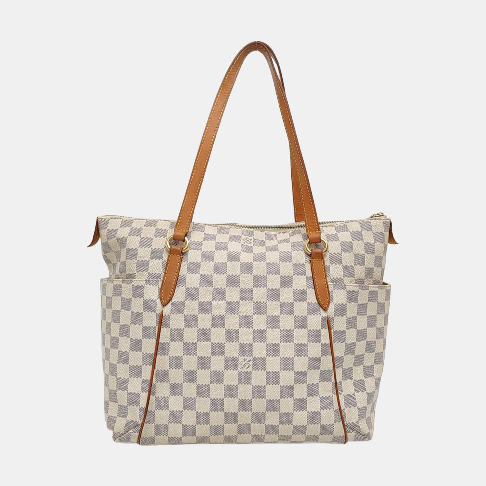 TOTALLY MM Damier Azur Coated Canvas White