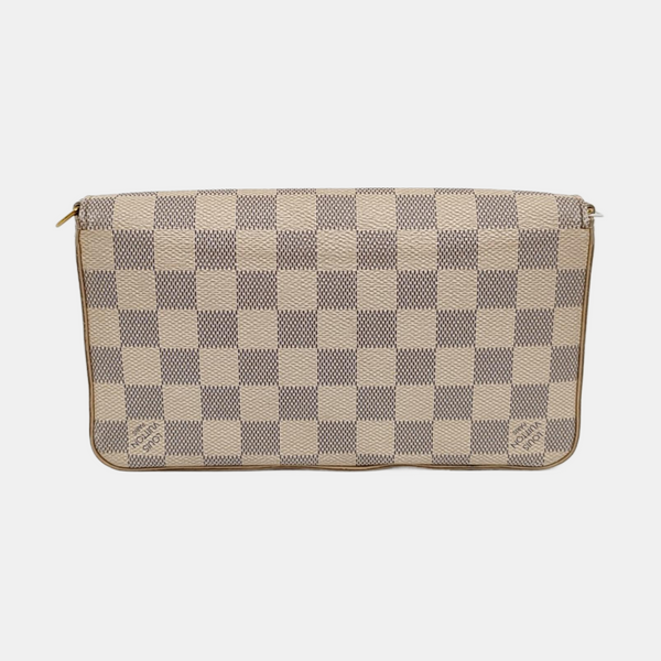 Authenticated pre-owned  FÉLICIE Damier Azur Coated Canvas White - Crossbody Bag at Looply