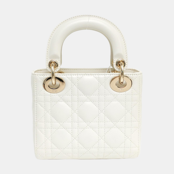 Lady Dior Mini Cannage Lambskin White
