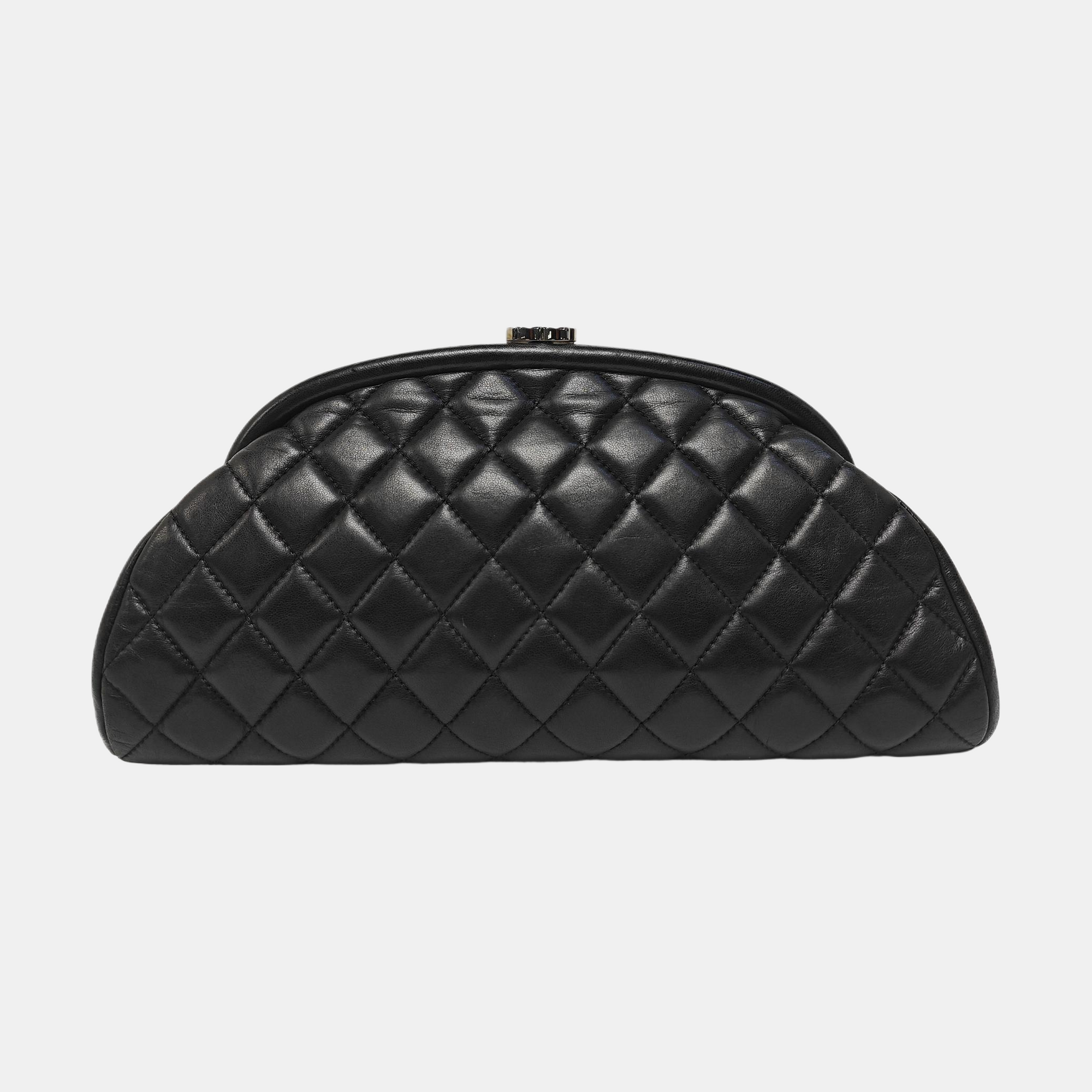 Quilted Calfskin Clutch Black