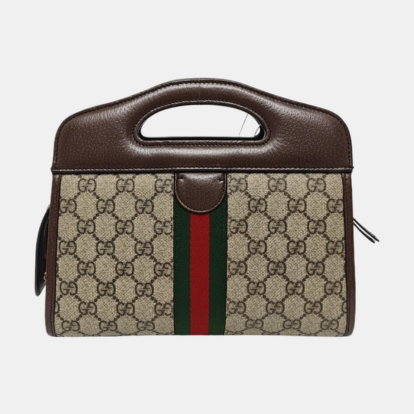Ophidia Small Monogram Coated Canvas Beige