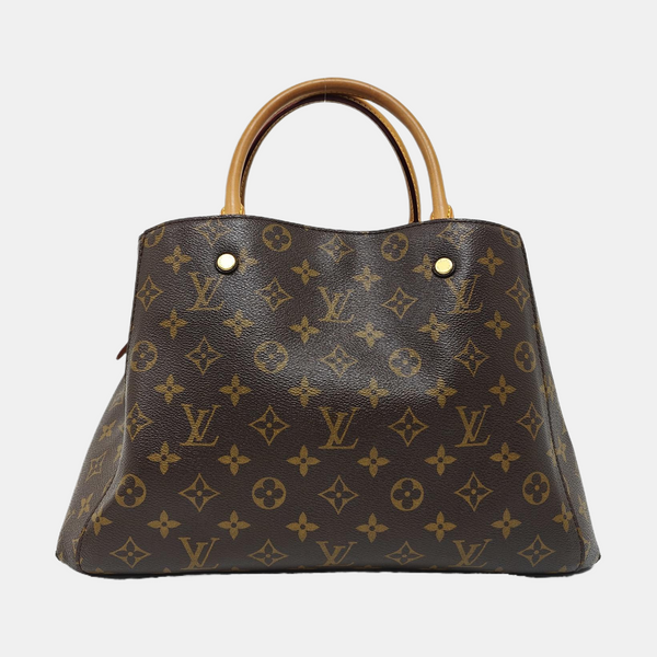 MONTAIGNE MM Monogram Coated Canvas Brown