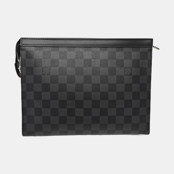 Pochette Voyag MM Damier Graphite Coated Canvas Gray