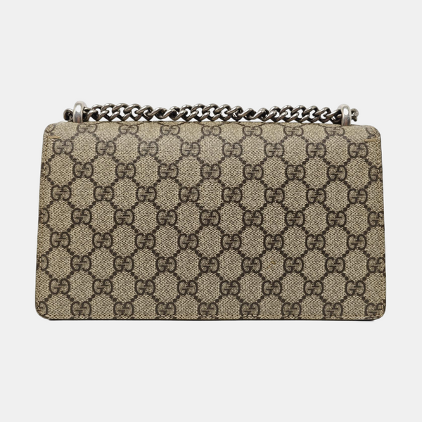 Dionysus Small Monogram Coated Canvas Beige
