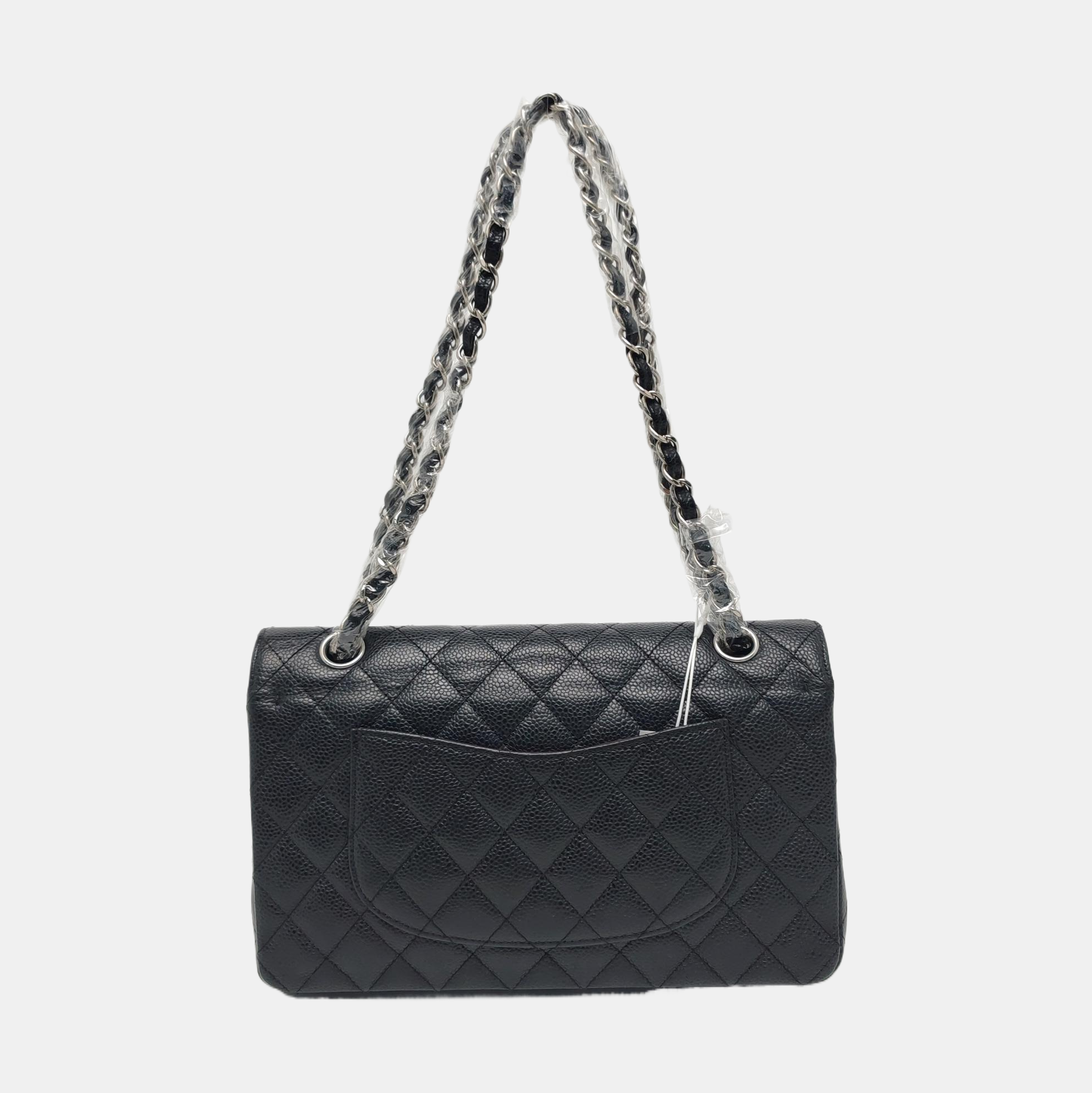 CLASSIC FLAP Medium Quilted Grained Calfskin Black