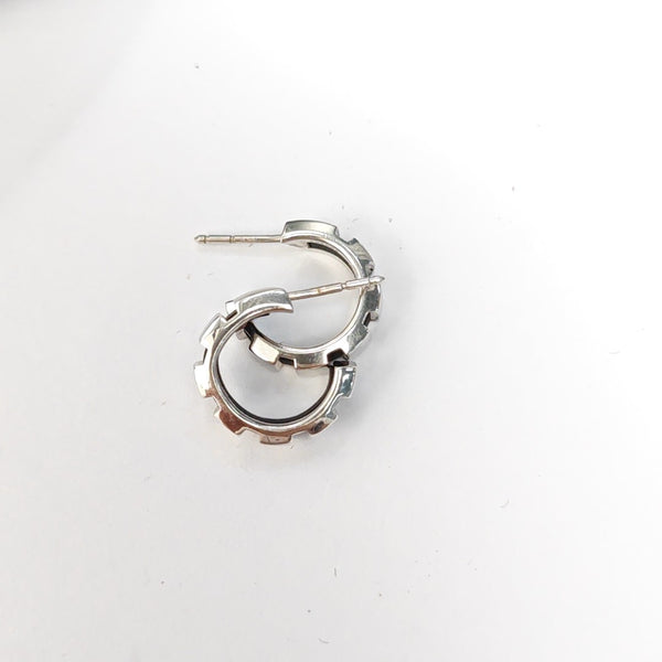 18k White Gold Silver Stud Earrings