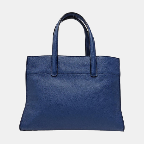 Calfskin Tote Bag Medium Blue