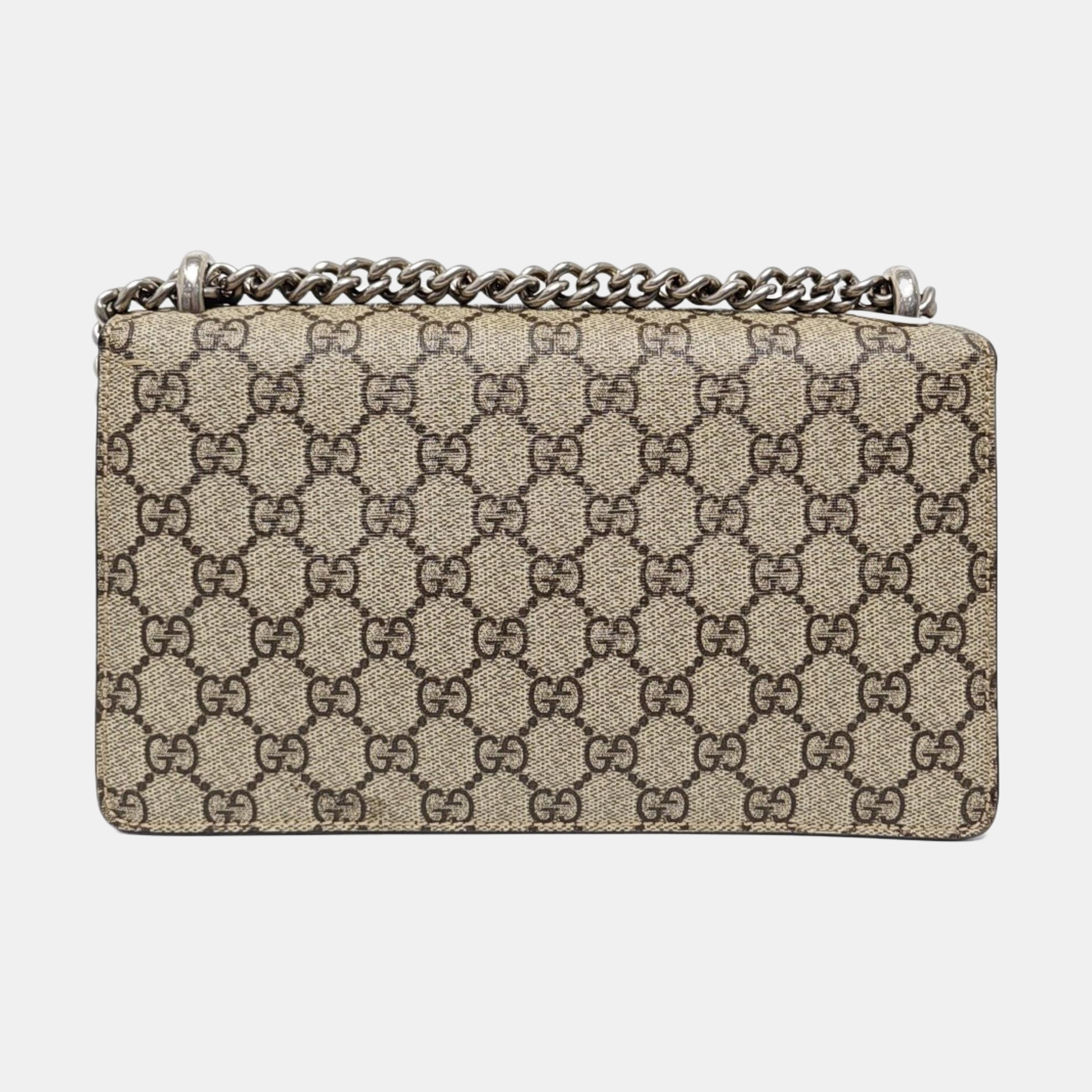 Dionysus Small Monogram Coated Canvas Beige