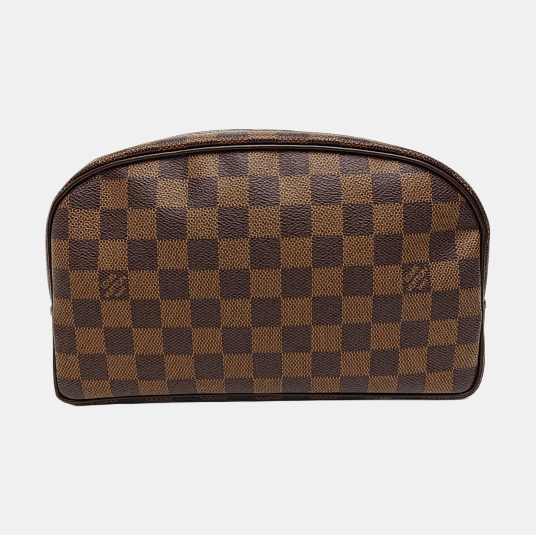 Damier Ebene Coated Canvas Clutch Brown