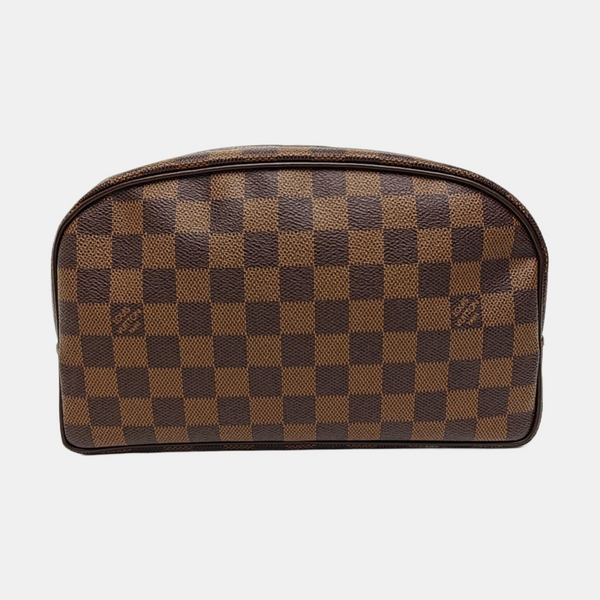 Damier Ebene Coated Canvas Clutch Brown
