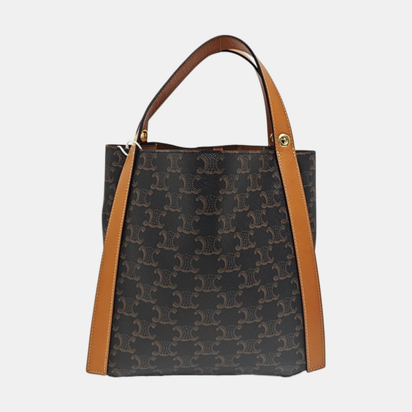 Coated Canvas Tote Bag Brown