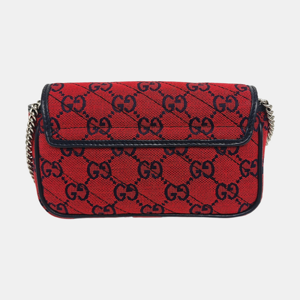 GG Marmont Mini Quilted Canvas Red