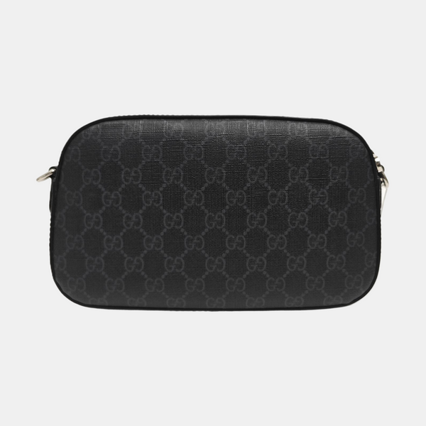 Monogram Coated Canvas Shoulder Bag Black