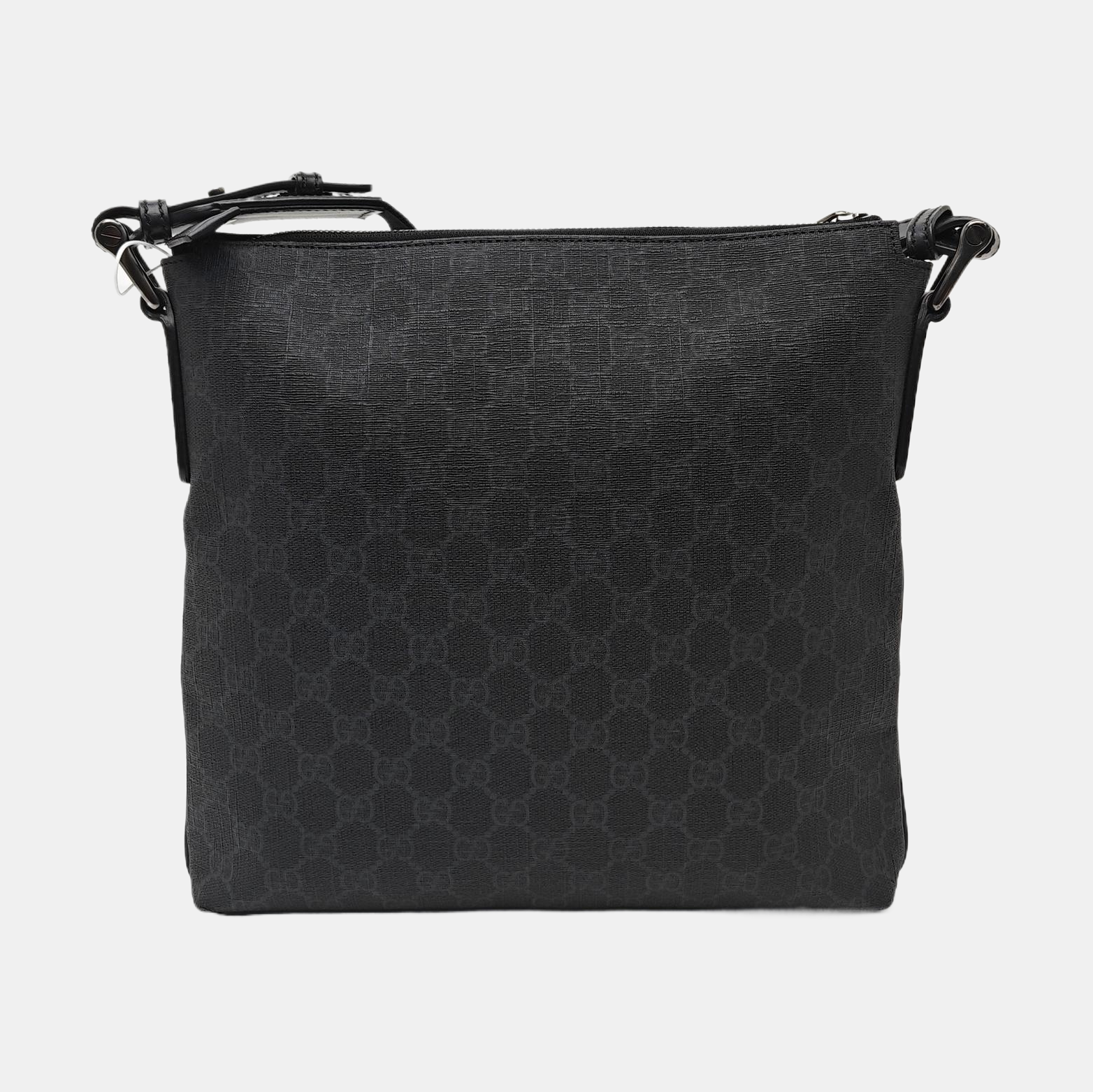 Monogram Coated Canvas Shoulder Bag Black