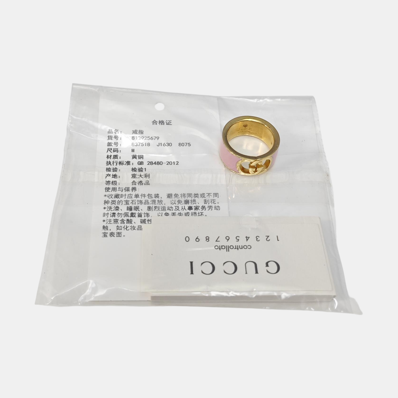 Interlocking G Metal Red Ring EU 56