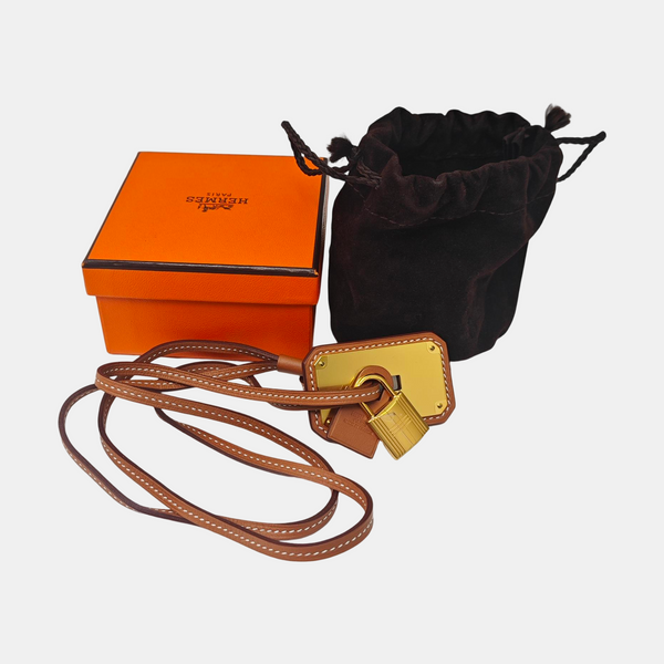 Leather Bag Charm Brown