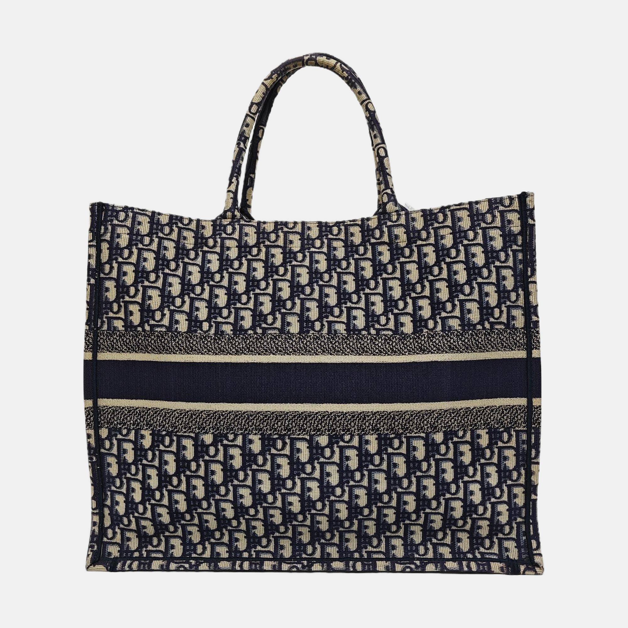 Book Tote Large Oblique Canvas Blue