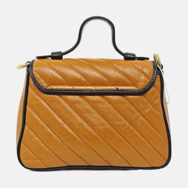 GG Marmont Mini Quilted Calfskin Brown