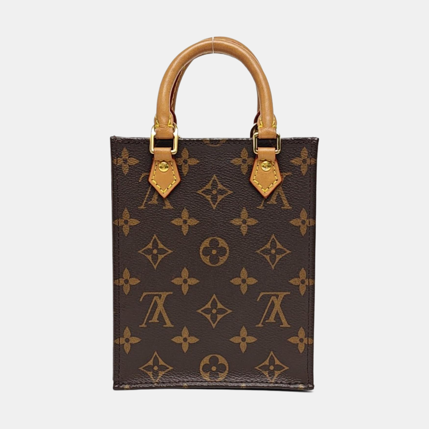 Authenticated pre-owned  SAC PLAT Mini Monogram Coated Canvas Brown - Tote Bag at Looply