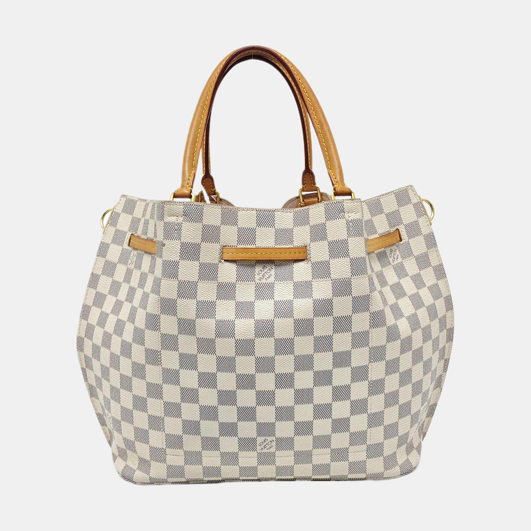 GIROLATA GM Damier Azur Coated Canvas White
