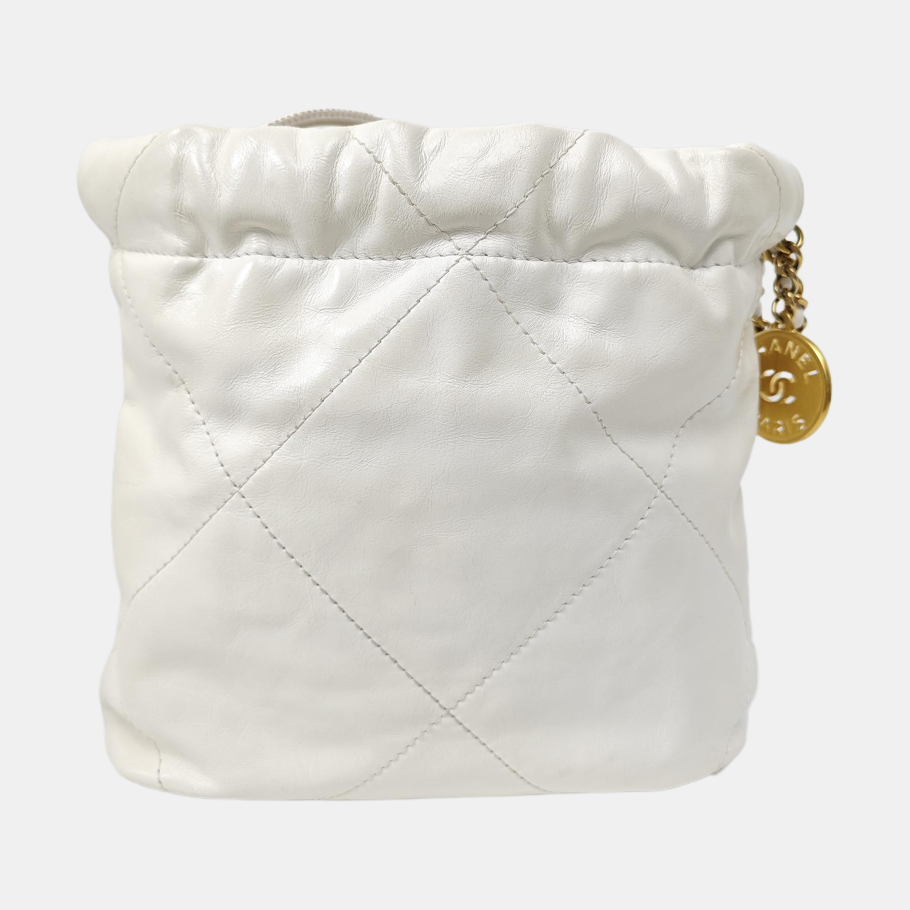 CHANEL 22 Mini Quilted Calfskin White