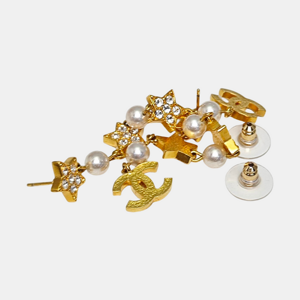 CC Logo Metal Gold Earrings