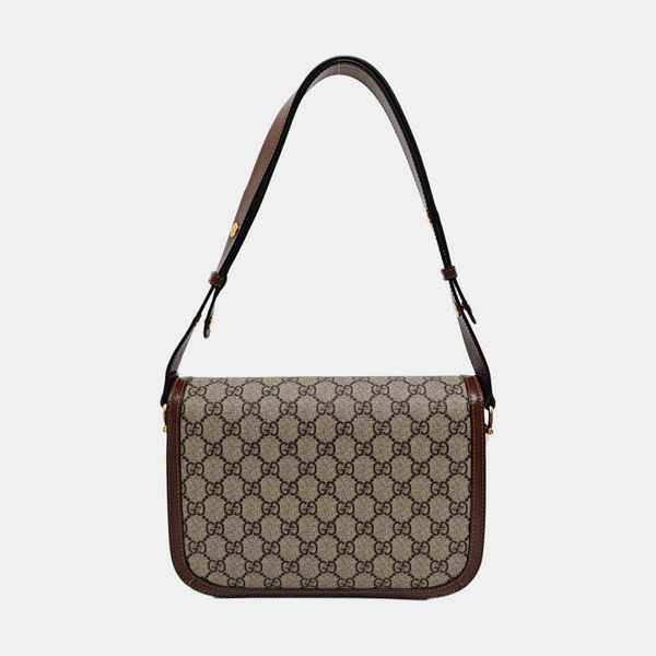 Horsebit 1955 Medium Monogram Coated Canvas Beige