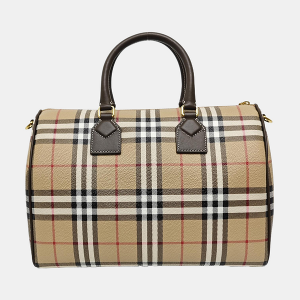 Coated Canvas Shoulder Bag Medium Beige