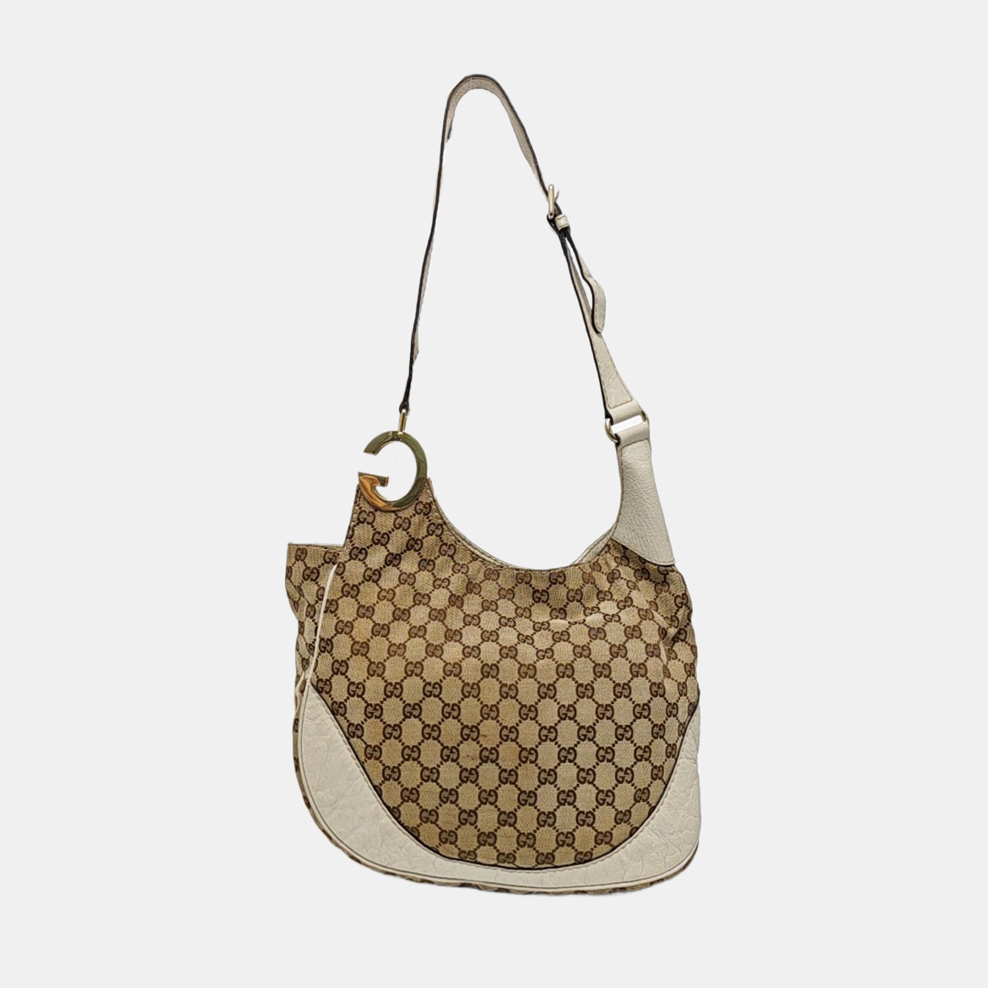 Monogram Canvas Shoulder Bag Beige